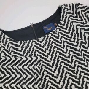 Just Taylor A-Line Knit Dress Size‎ 12 Black & White ZigZag